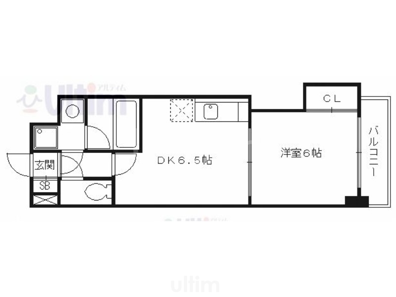 京都市上京区十四軒町のマンションの間取り