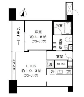 大阪市中央区内本町のマンションの間取り