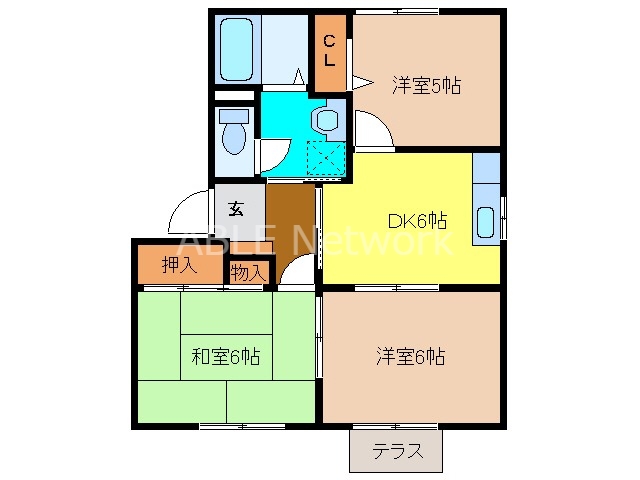 ラフォーンヴィラＡ棟の間取り