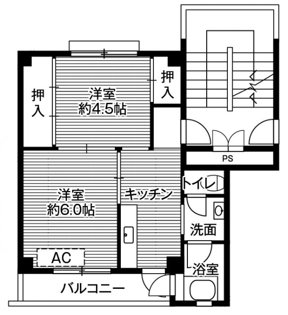 ビレッジハウス清水1号棟の間取り