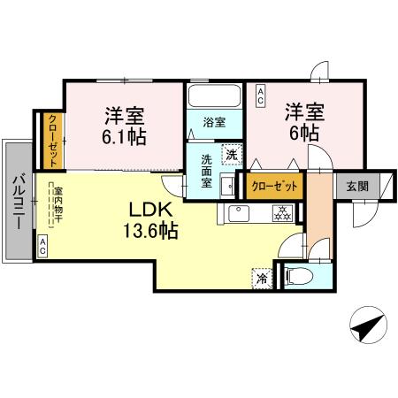 横浜市青葉区あざみ野のアパートの間取り