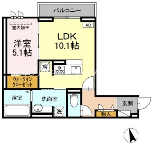 倉敷市中央のアパートの間取り