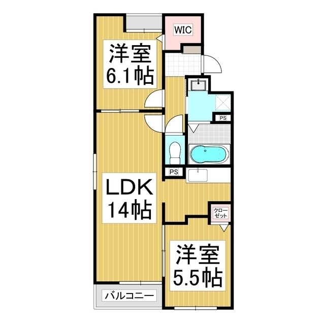 コンフォーティア茅野本町西　Ｂ棟の間取り