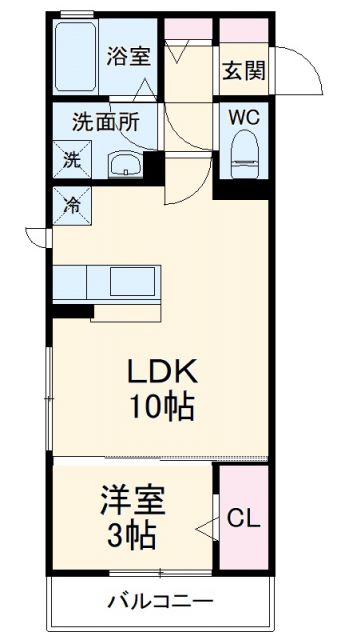 横浜市港北区大豆戸町のアパートの間取り