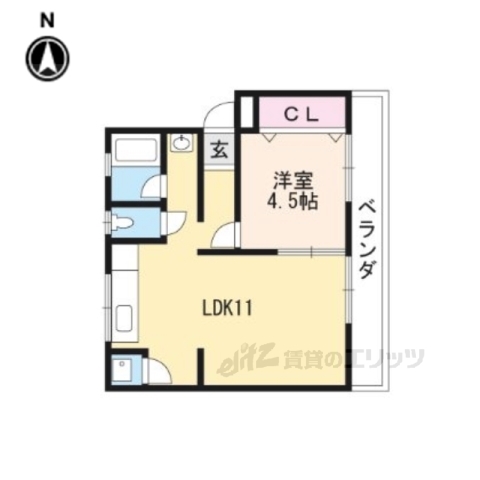 亀岡市追分町のマンションの間取り