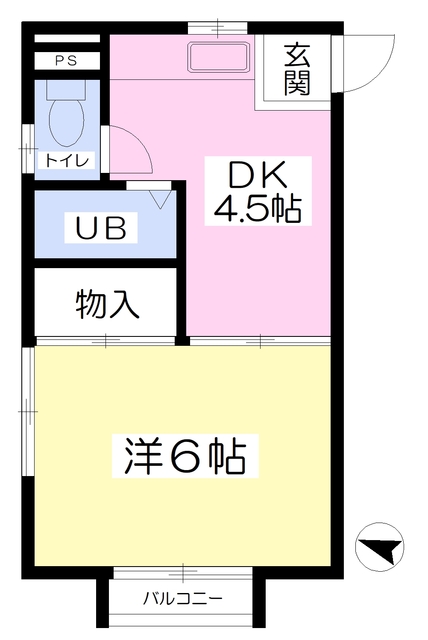 北九州市小倉南区下城野のアパートの間取り