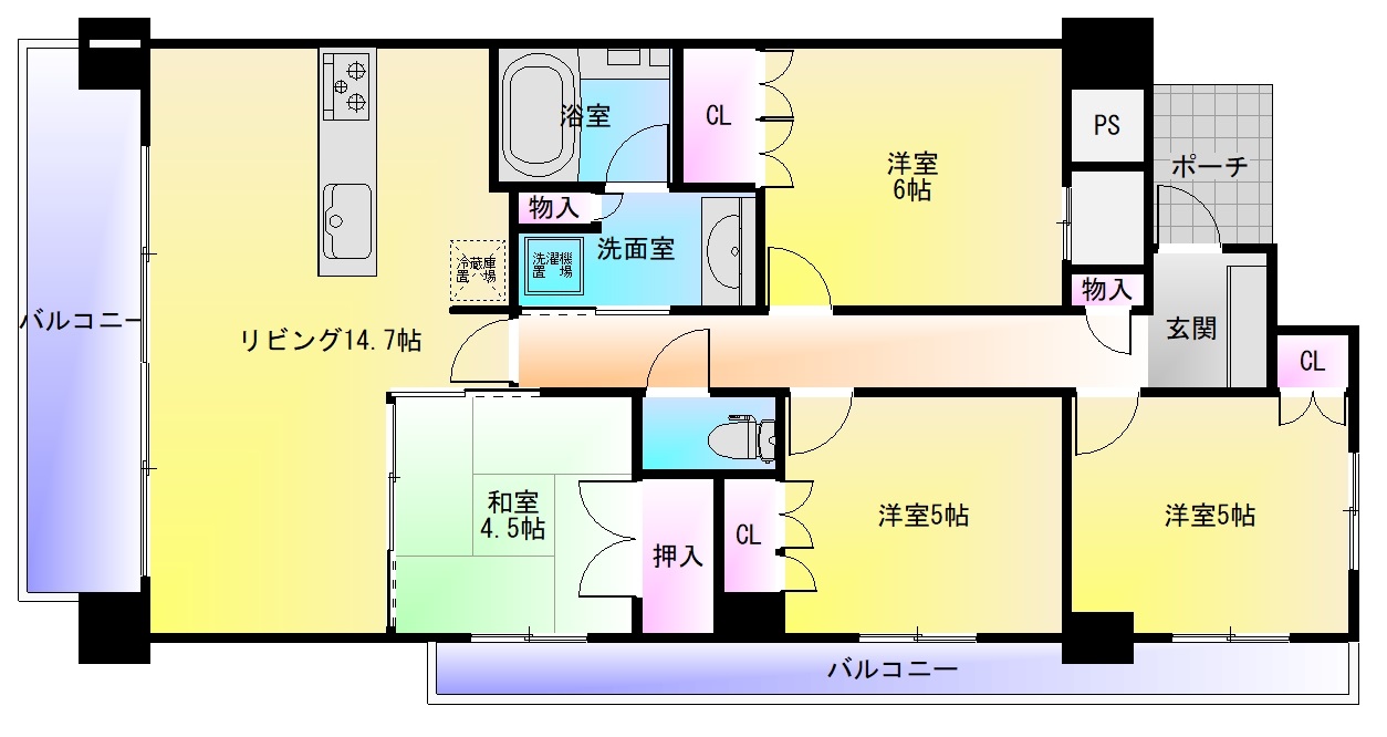 メゾンドール八尾山本の間取り