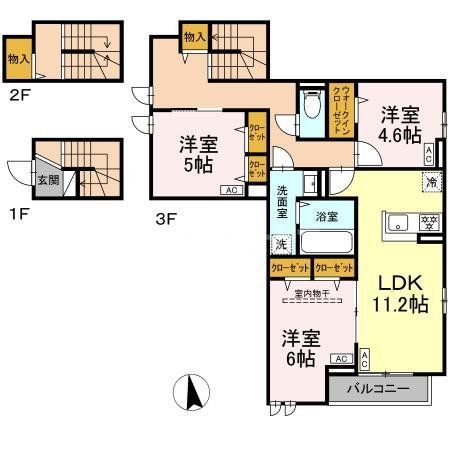 荒川区荒川のアパートの間取り