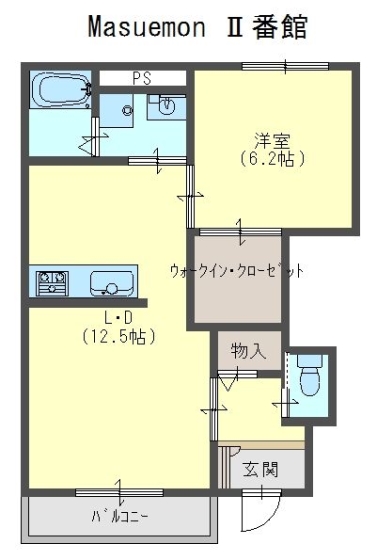 Ｍａｓｕｅｍｏｎ　II番館の間取り