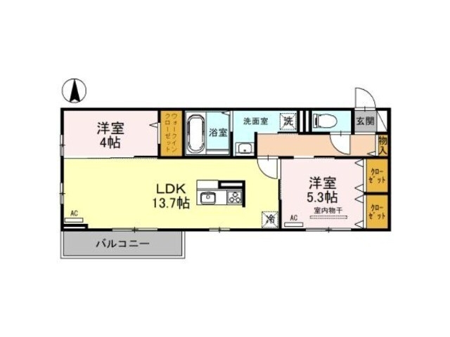 堺市美原区小平尾のアパートの間取り