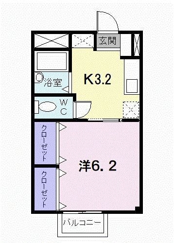 今治市南宝来町のアパートの間取り