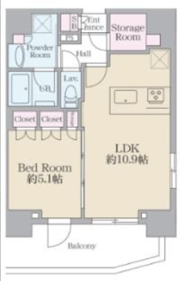 渋谷区千駄ヶ谷のマンションの間取り