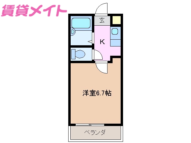 四日市市小杉町のアパートの間取り