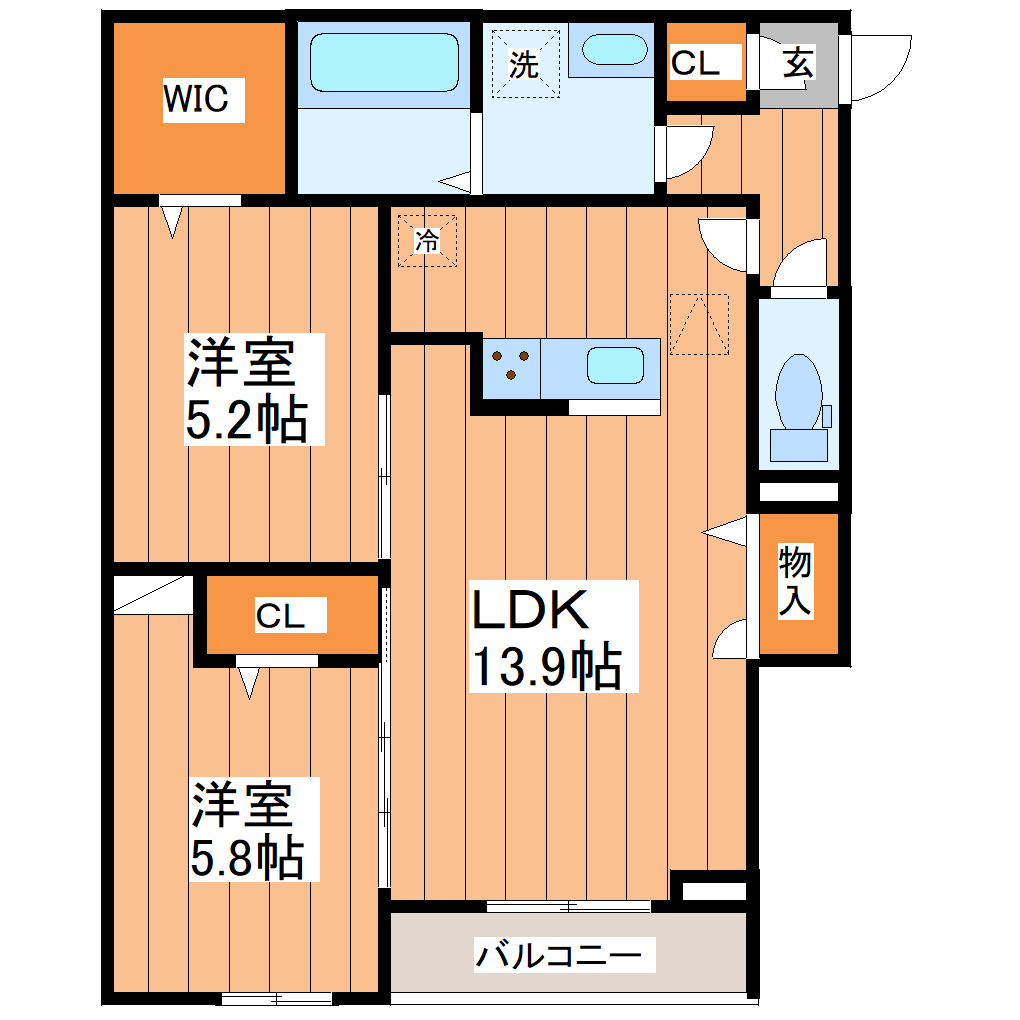 CLASSEUM連坊Iの間取り