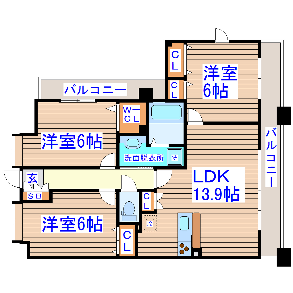 プライムアーバン長町一丁目の間取り