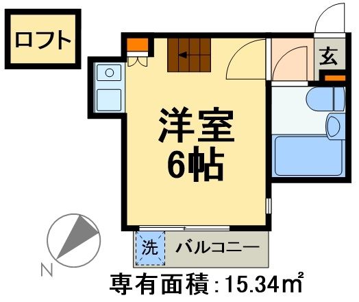 松戸市松戸のアパートの間取り