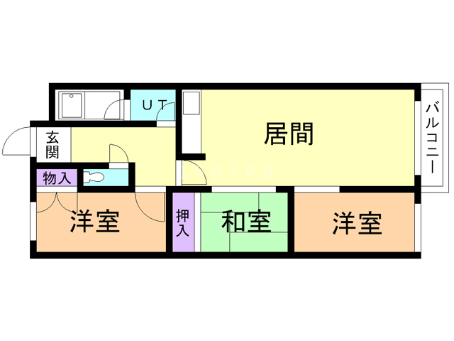 苫小牧市沼ノ端中央のマンションの間取り