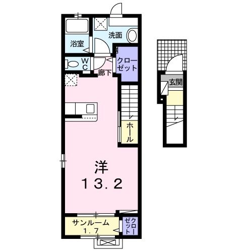 大牟田市諏訪町のアパートの間取り