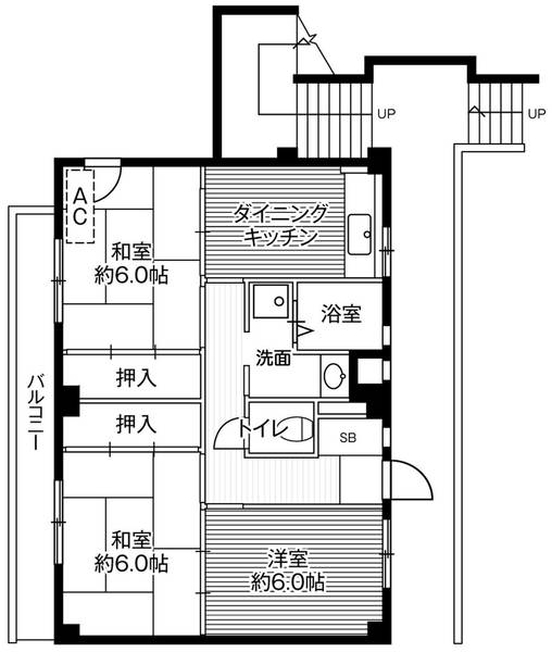 ビレッジハウス古和釜2号棟の間取り