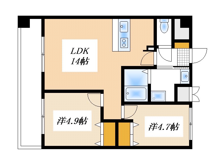 広島市西区古江西町のマンションの間取り