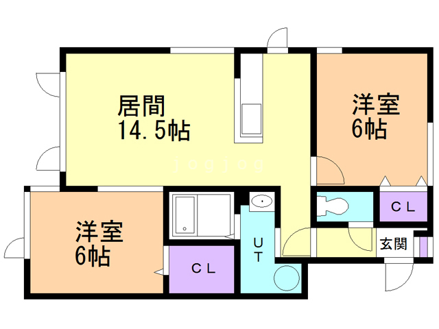 【石狩市花川北六条のアパートの間取り】