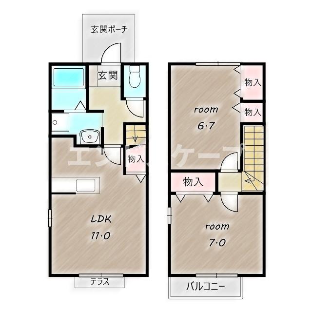 高崎市山名町のアパートの間取り