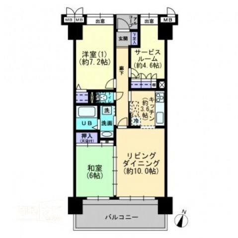 サーパス浜ノ町ツインタワーの間取り