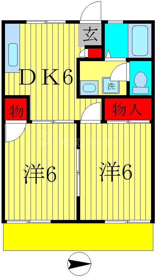 松戸市幸田のアパートの間取り