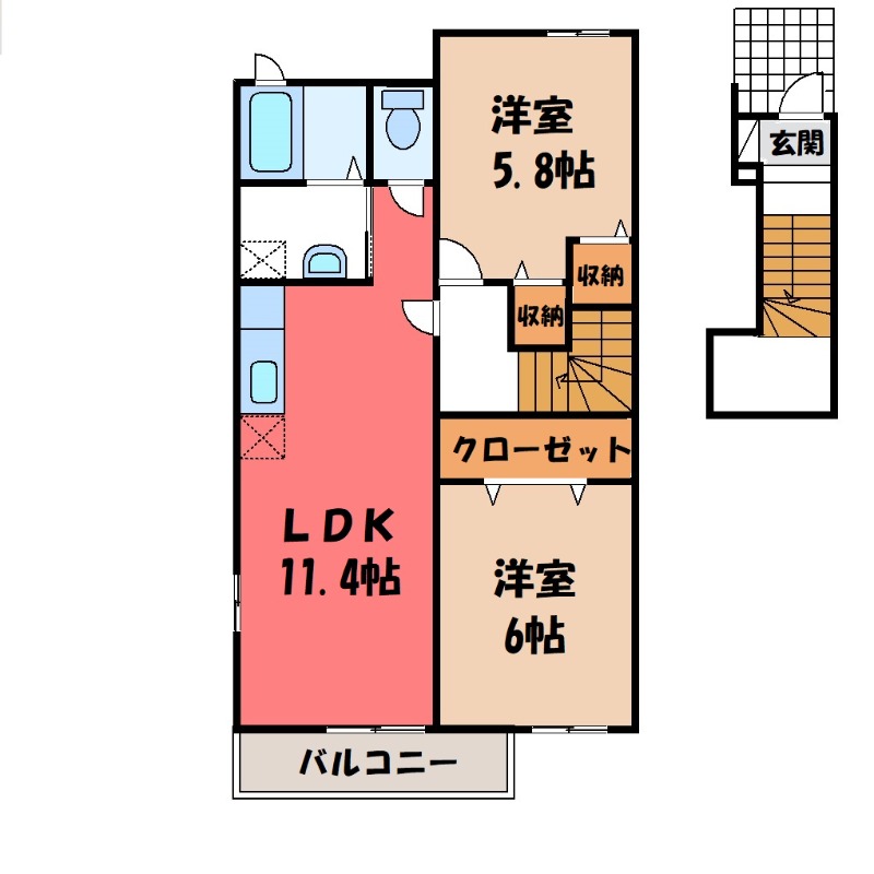 ヒルズ伊勢崎の間取り