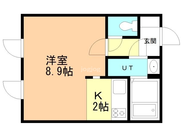 北見市公園町のアパートの間取り