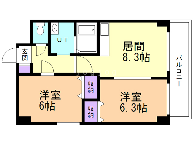 札幌市白石区菊水元町二条のマンションの間取り