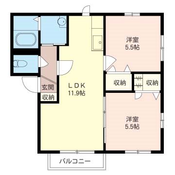 伊勢原市池端のアパートの間取り