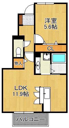 フラワーヒルズ藤の間取り