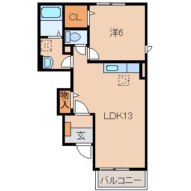 和歌山市布施屋のアパートの間取り