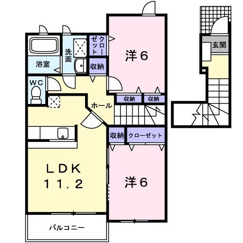 【ル・ソレイユＢの間取り】