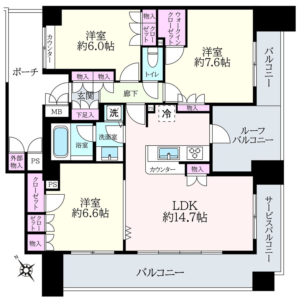 東急ドエル・アルス桜木町博物館通りの間取り