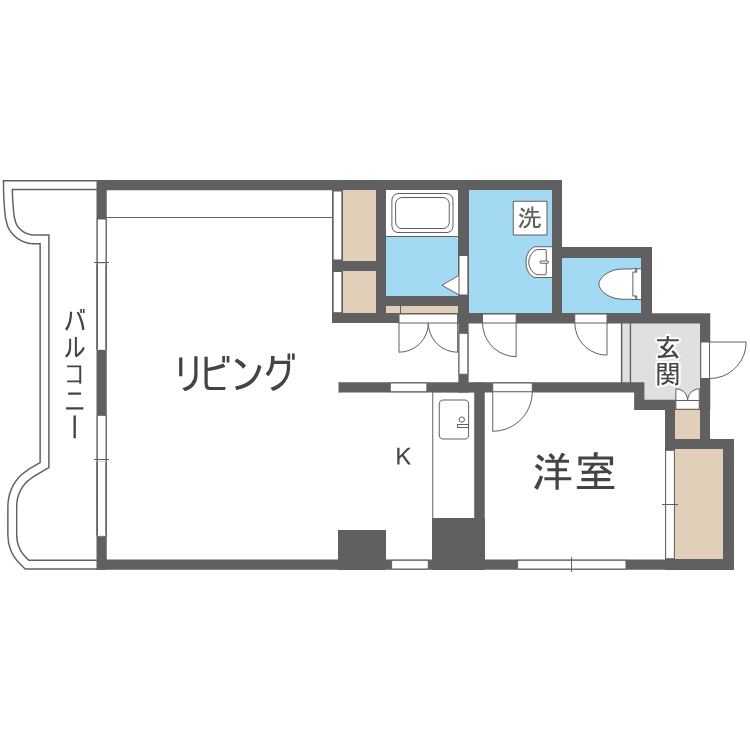 札幌市北区北十四条西のマンションの間取り