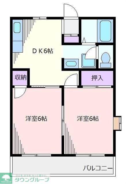 横浜市青葉区たちばな台のアパートの間取り