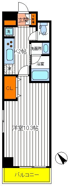 ＪＲ中央線 立川駅 徒歩9分 8階建 築8年の間取り写真