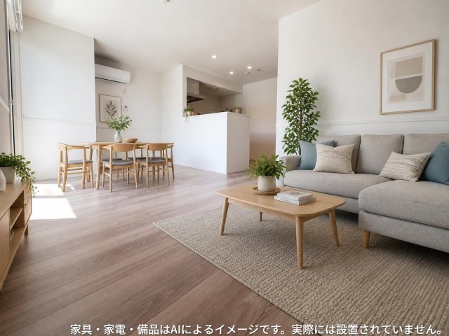 居室・リビング　ＡＩのモデルルーム加工画像です