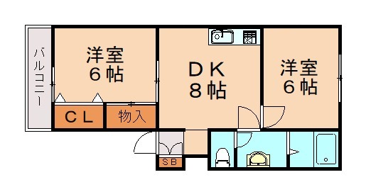ＪＲ篠栗線 柚須駅 徒歩21分 2階建 築33年の間取り写真