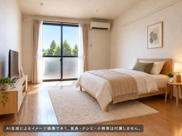 居室・リビング　【AIイメージ画像】家具・テレビ・小物等は付属していません。
