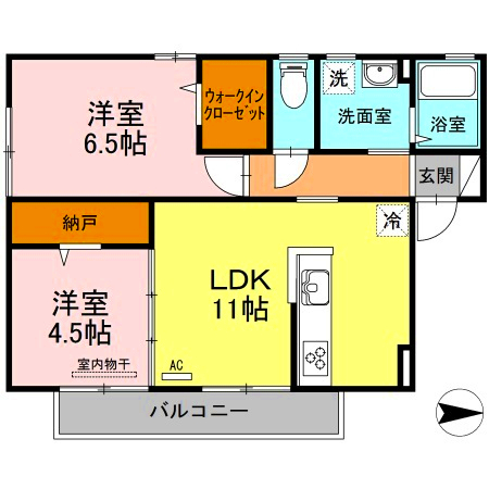 ＪＲ高徳線 板野駅 徒歩36分 2階建 築24年の間取り写真