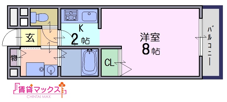 橿原市雲梯町のアパートの間取り