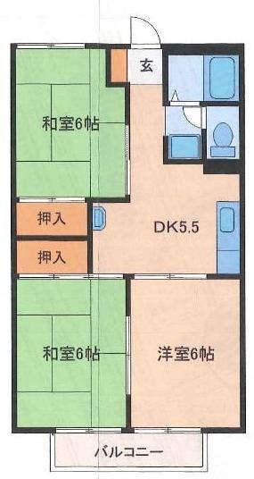 沼津市西添町のアパートの間取り