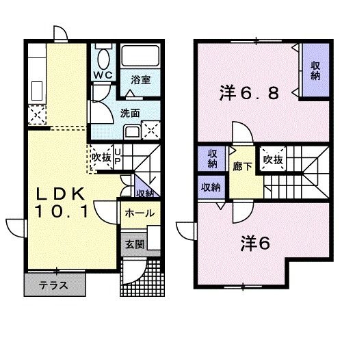 越前市瓜生町のアパートの間取り