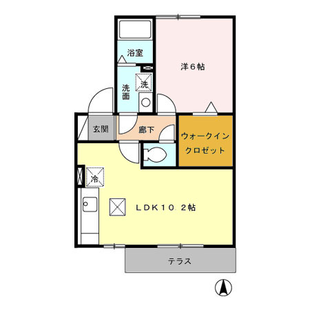 熊本市南区刈草のアパートの間取り