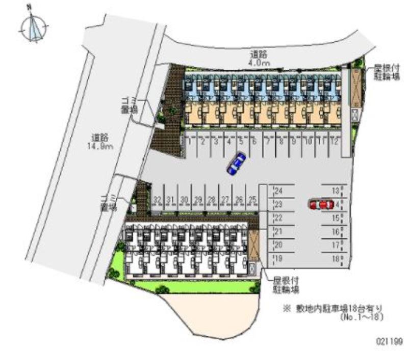 【レオパレス屋形IIの駐車場】