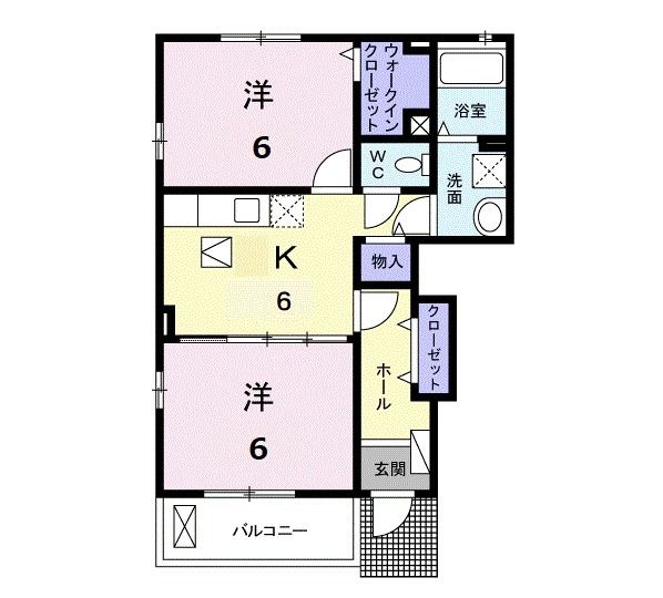 八代市郡築一番町のアパートの間取り