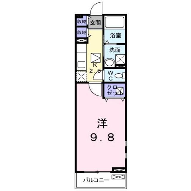 熊本市東区若葉のアパートの間取り